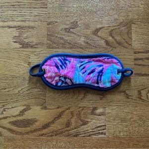Lilly Pulitzer Sleep Mask Navy Blue Pink Terry Velour Dragonfruit Oh My Guava
